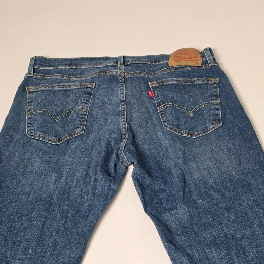 Levi's 559 Relaxed Straight Jeans Men 34x30 Blue Medium Wash Denim Pants Western